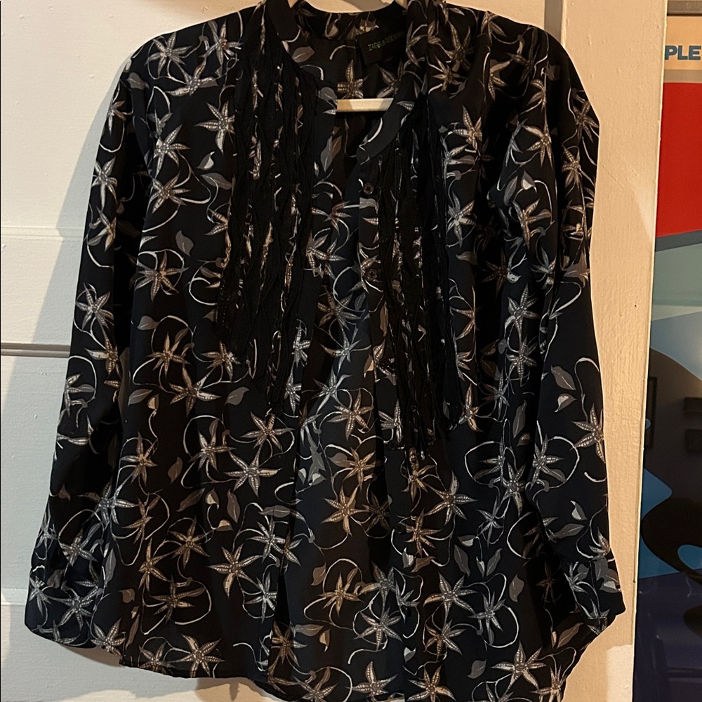 Zadig & Voltaire Black and White Floral Blouse